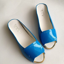 Hot Sale Height Increasing Women Slippers Open Toe Summer Beach Shoes Candy Color Metal Decoration Sandals Outdoor Girl Slippers