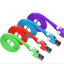 Hot Sale colorful Mobile Phone Cables 100cm USB Flat Noodle Data Sync Charger Cable for iPhone 5 5S 5G phone Cable Cheap Price