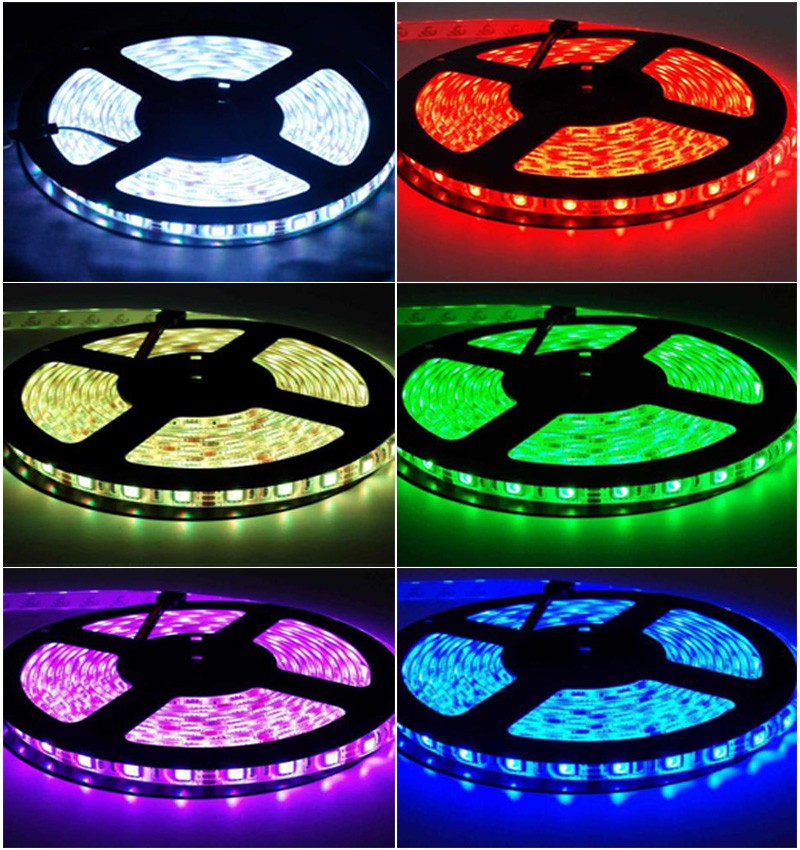 3528 5050 RGB led strip Cold white Warm white blue red green yellow with remote control and power adapter (15)