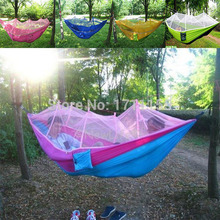 Free Shipping 250cm*130cm Mosquito Sleeping Hammock Parachute Cloth Soft Portable Camping Hammock