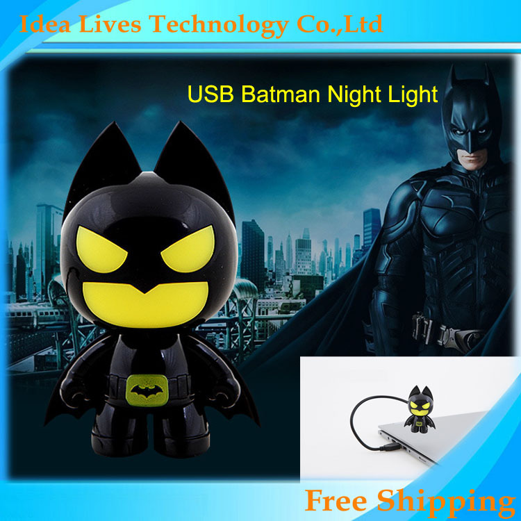 The Dark Knight Batman USB LED Night Light Cartoon Batman Shape USB Gadgets PC Power Bank Power Supply DC 5V Table Lamp,1pcs/lot