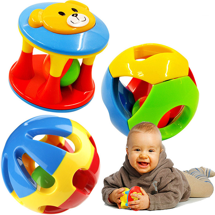 2 PCS/Set Lovely Funny Baby Rattles Plastic Music Novelty Hand Shake Bell Ring Early Learning Educational Toys Rattles toys Baby