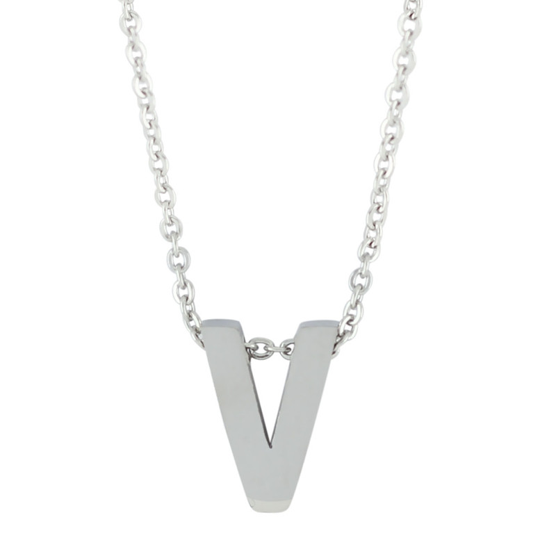 18'' Letter Alphabet Pendant Necklace - V