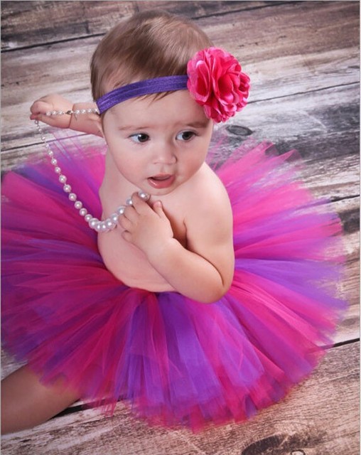 287 New baby headband outfits 903 Newborn Photo Props Baby Tutu Skirt Flower Headband Outfits   