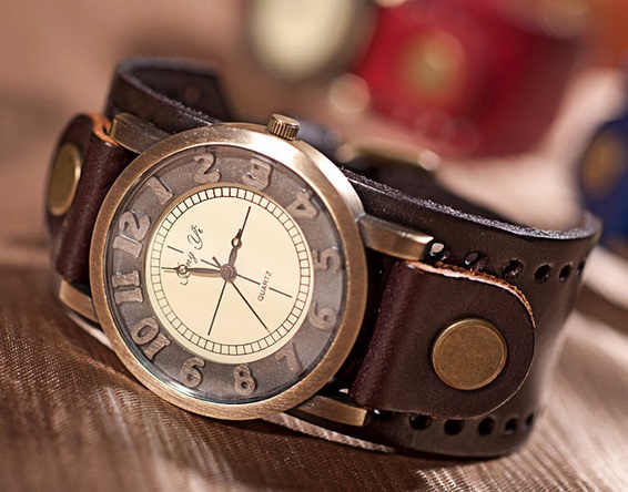Genuine Leather Bracelet Watch MEN High Quality wristwatch women Retro Vintage Fashion Geneva Style Dropshipping