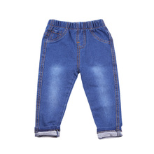 4 Colosrs Kids Clothes 2016 spring autumn children’s clothing girls boy jean Slim pants knitted stretch denim jeans trousers