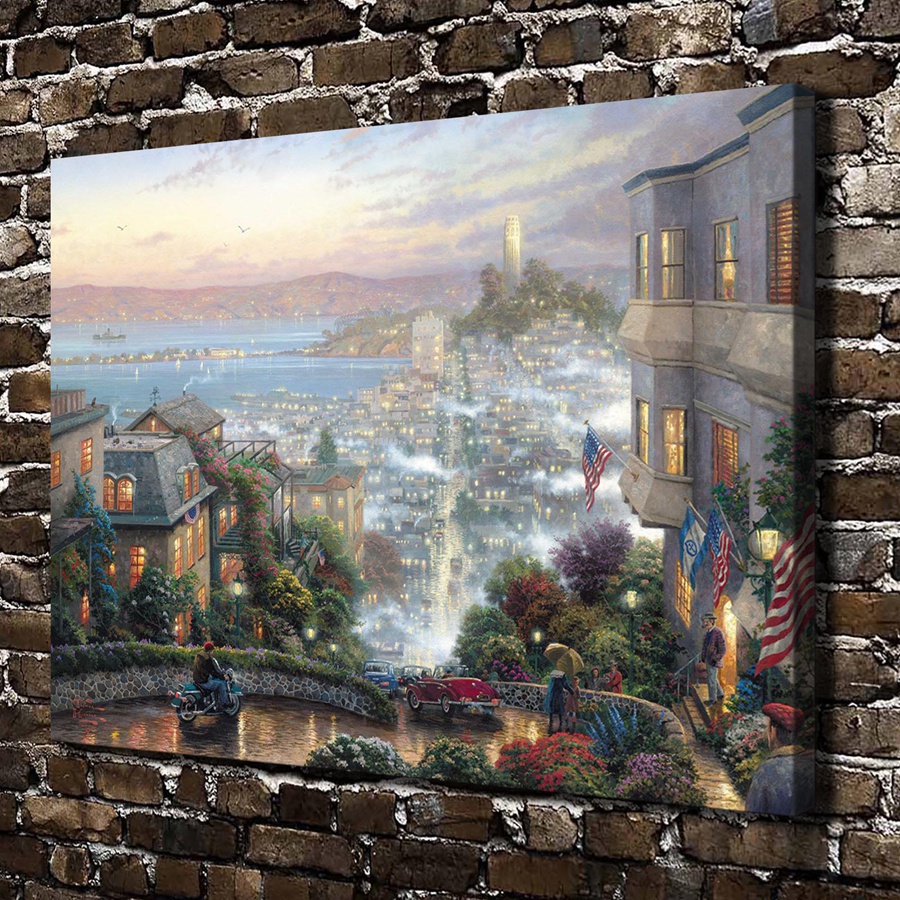 Acquista All'ingrosso Online Thomas Kinkade San Francisco Stampe Da ...