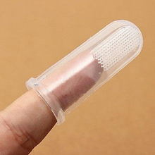 New 1 Pcs Soft Safe Baby Kids Silicone Finger Toothbrush Gum Brush For Clear Massage Drop
