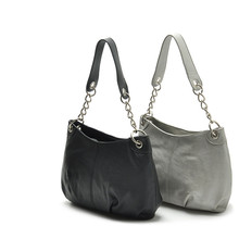2016 New Women fashion metal silver grey black single small mini shoulder bag handbag women’s totes chain