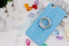 Luxury 3D Diamond Watch Case Candy Silicon Phone Cover Fashion Silicone Case For iPhone 6 6S 4.7 inch