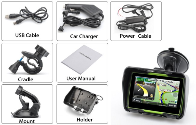 4.3inch Touchscreen Waterproof Motorcycle GPS Navigation NAV 8GB9