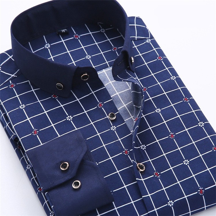 Men Dress Shirt 2016 Spring New arrival Button Down Collar High Quality Long Sleeve Slim Fit Male Business Shirts M-5XL YN02613