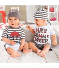 2016 Hot Fashion Summer Newborn Baby Boys Clothing Cotton Baby Girls Clothes Unisex Sets 3Pcs Romper