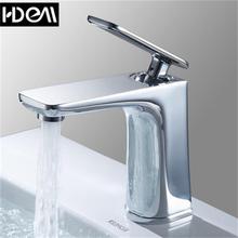 LANGPAI Bathroom Accessories Basin Faucet Modern Brass Waterfall Basin Mixer WC Kitchen Faucet Hot and Cold Water Tap