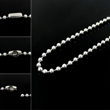 2mm Silver Tone Stainless Steel Ball Bead Chain Necklace Bracelet Women Bag Handbag Keychain Keyring Dog Tag Custom Jewelry
