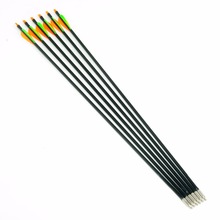 Free Shipping 6pcs pack 30 Fiberglass Arrow Plastic Vanes Spine500 Steel Point For Hunting Bow Archery