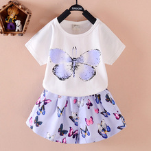 New Kid Cothes Children Girl’s Dress Suit Cartoon Casual Short For Kids Clothing Sets Princess Girls Clothes