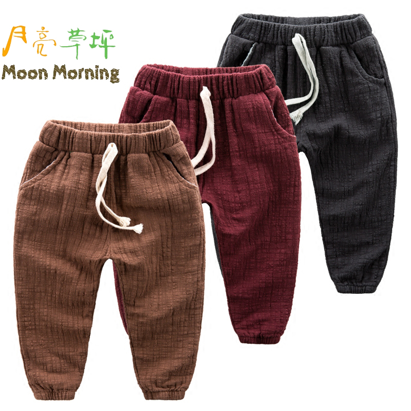 Moon Morning Spring Autumn Kids Pants Solid Mid El...