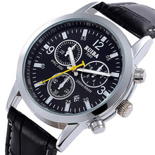 Watch men Genuine RUIBA New Hot business man Fashion Quartz Analog watches leather strap Watch Waterproof Reloj Relojes