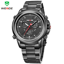 De Luxo Marca Homens Relogios Hombres Relojes WEIDE analógico Digital reloj llevado militar Hombres llenos De acero De pulsera deportivo Relojes