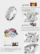 Cute 18K Rose Gold Platinum Plate Austrian Crystal Rings Couple Ring For Women 23 9mm RIC0025