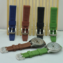 Otan azul / negro hechos a mano Vintage resina Diver 20 mm 22 mm 24 mm correa de reloj inoxidable de la venda de la hebilla / broche de silicona correas de reloj