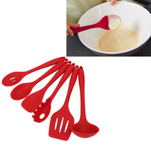 6pcs/set Silicone Heat Resistant Cooking Tool Set Kitchen Utensils Gadgets Spatula Spoons Cook Accessories Gift High Quality