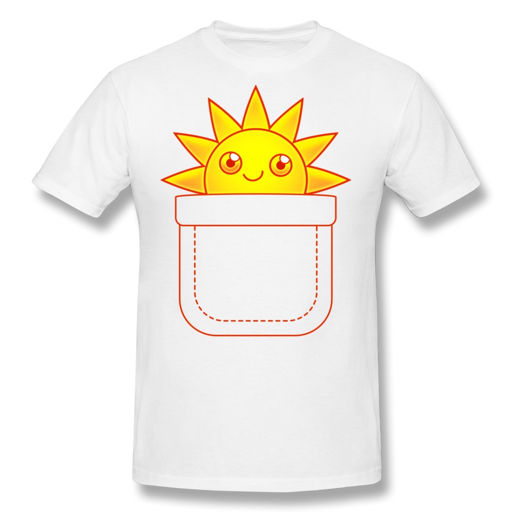 2015 Stylish Pocket Full of Sunshine Men tee shirt Exercise Men Short Sleeve Cotton 3D t