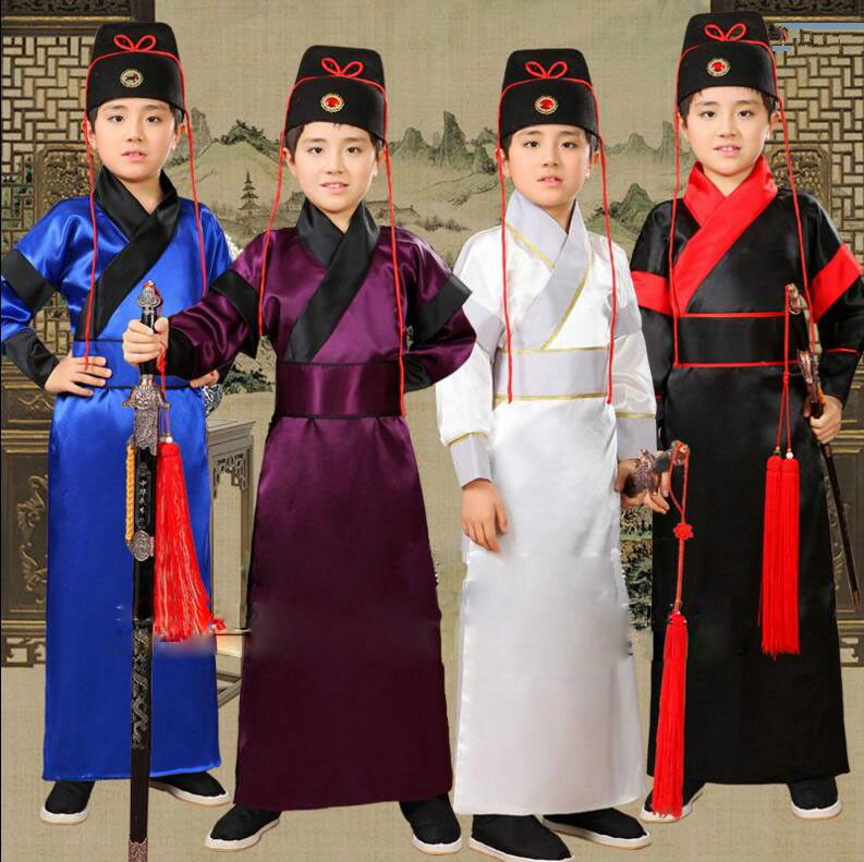Nouveaux Enfants de Costume Danse Folklorique Chinoise 4 couleur tang costume Antique Chinois Hanfu de Vêtements