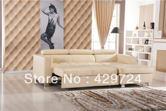 Free Shipping Sofa Bed Modern French Design Top Grain Cattle