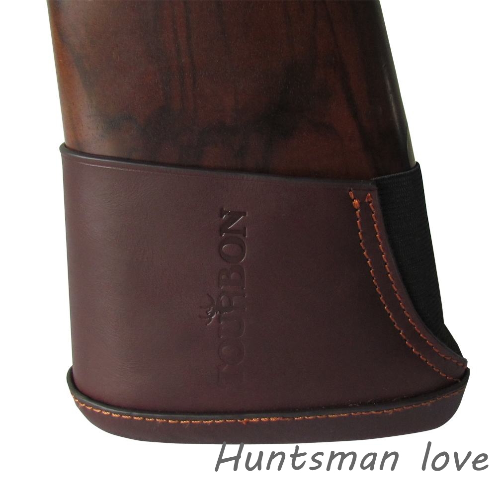 New Arrival Durable Dark Brown Shotgun Stock Extension Genuine Leather Slip On Recoil Pad Shooting Hunting