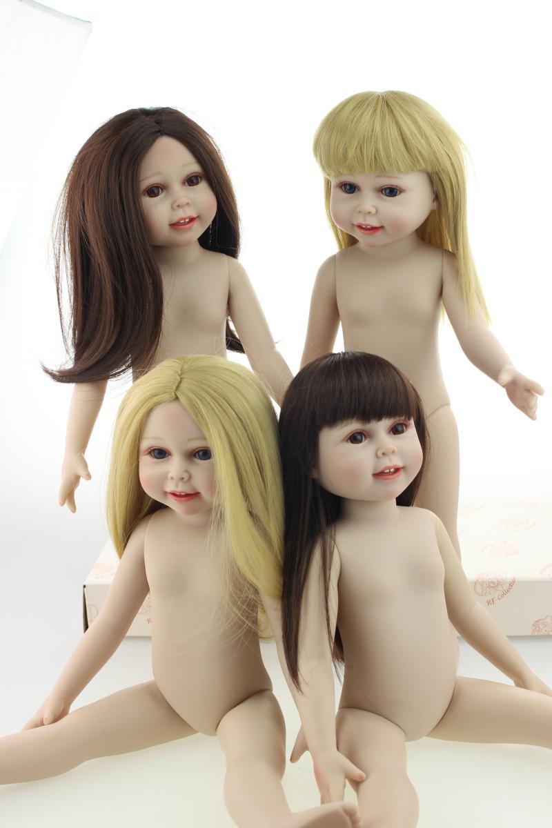 Vinyl lifelike 18 inch simulation doll american girl naked dolls baby doll toys kid birthday gift play house girl brinquedos