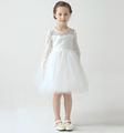Lace round neck long sleeved dress fashion lace wedding dress girls dresses summer 2016
