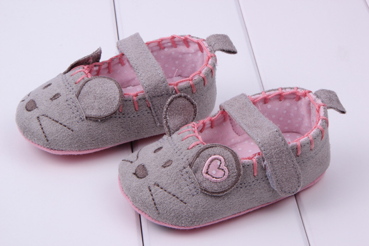 Lovely Toddler Baby Little Mouse Crib Shoes Boy Girls Casual Prewalk Shoes 0 12M