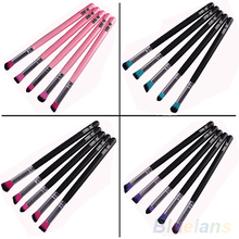 Latest 5 PCS Pro Colorful Long Handle Makeup Kit Cosmetic Brush Beauty Tool Brushes Set