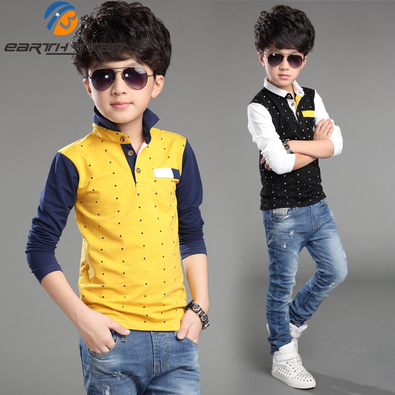 New 2016 Summer Baby Autumn Big Boy Dot T shirt Children s Clothing Baby Boy Fashion