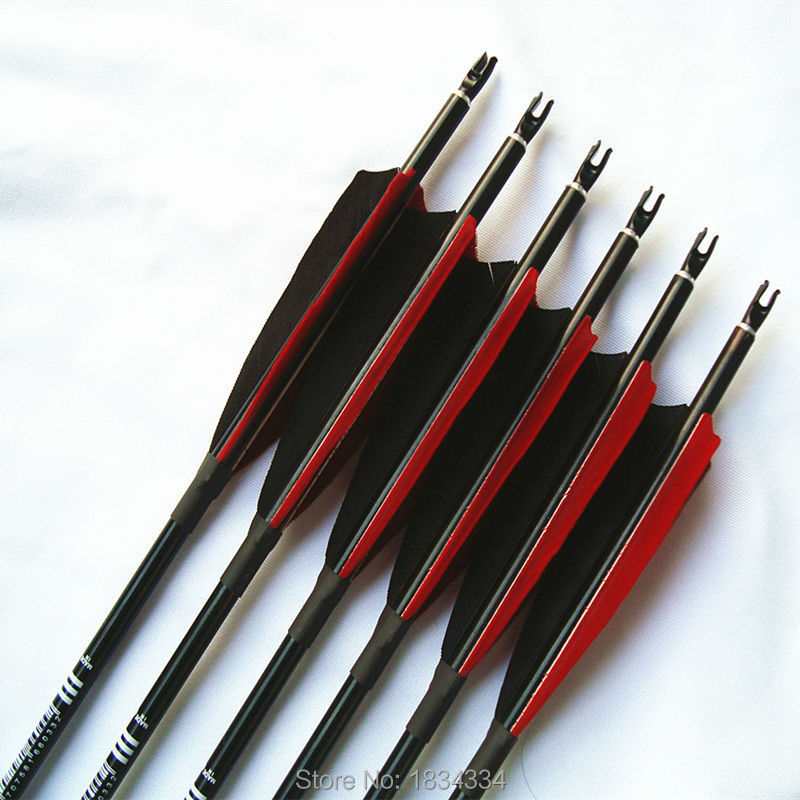 Elong 6Pcs spine 550 High quality Aluminum arrow hunting shooting archery Turkey feather arrow bow 30