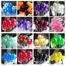 50pcs/lot 10 Inch 1.2g/pc Black White Blue Green Yellow Multicolor Latex Balloons Wedding/Party/Brithday Decoration Ball Globos