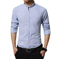 2016 summer shirt men s bule white striped full sleeve 100 cotton mens dress shirts England