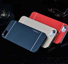 Top Quality Motomo Luxury Metal Brush Gold Case Cover For iPhone 4 4S Aluminum and PC