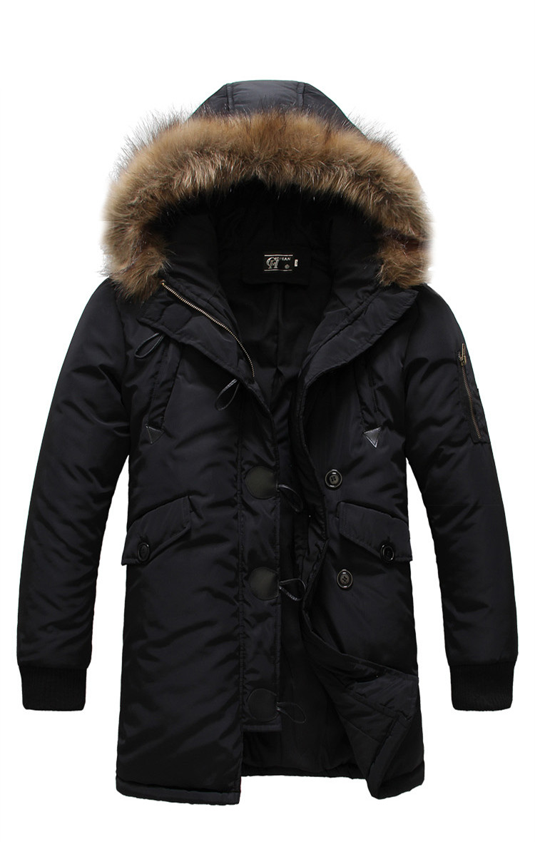  Free Shipping 2015 Fashion Brand Real Man Long Thick Winter Man Clothes Natural Fur Duck