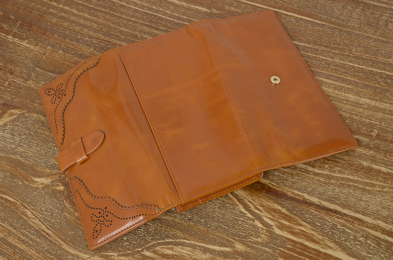 Imported Grain Leather Korea Style Burnished Leather Women's Long