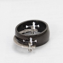 Top Quality Titanium Steel Cross Ring Moveable Cross Charms Titanium Ring Men Women Jewelry Free Shipping