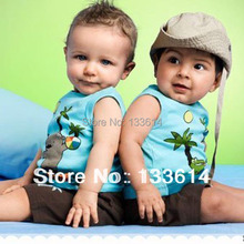 Toddlers Boy s Outfits Clothes Set Coconut Tree Pattern Sleeveless Tops Pants 0 3Y Free Drop