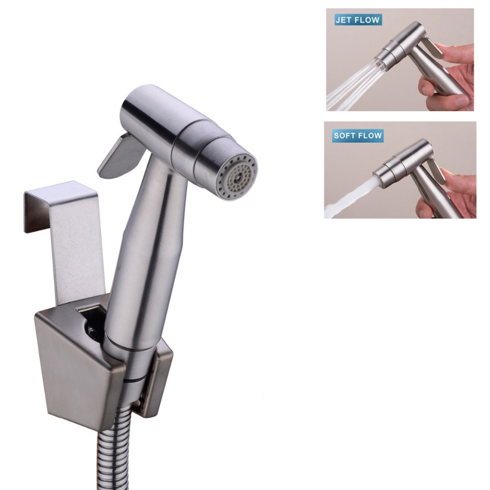 Two Function Toilet Hand held Bidet ,Diaper Sprayer, Shower Shattaf Bidet Spray Douche kit Jet ,304 Stainless Steel