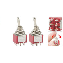 Shopping Time 2 Pcs ON ON 2 Position Double Pole Double Throw Toggle Switch