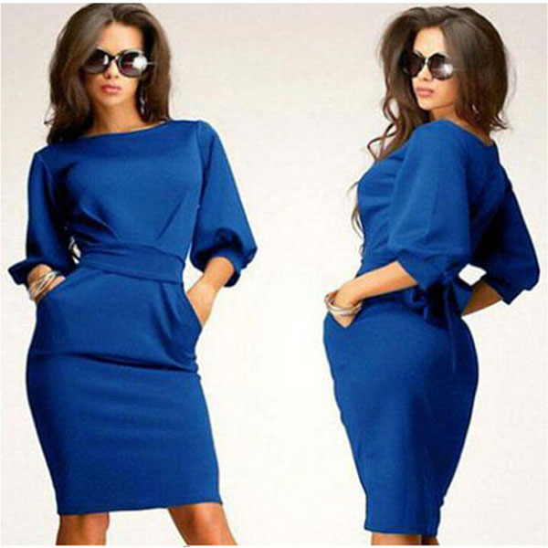 Elegant Women 3/4 Sleeve Formal Cocktail Dress Party Evening Bodycon ...