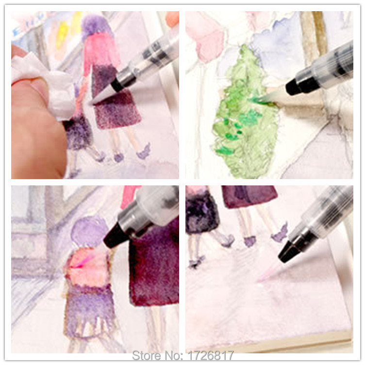 3 pcs Sakura Water Brush Watercolor Art Paint Brush nylon hair painting brush Self Moistening Calligraphy Pen Free Shipping (6)