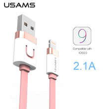 USAMS Cable for iPhone Zinc Alloy 2.1A Fast Charging Usb Cable Date Cable For iPhone Mobile Phone Accessories