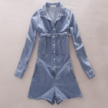 G10 new large size women denim Jumpsuit shorts RED